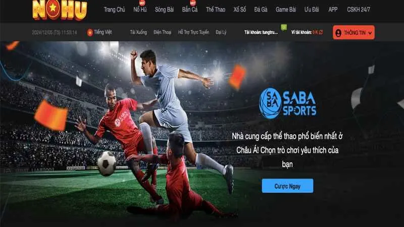 NOHU – Cổng Game Nổ Hũ Uy Tín - Link Nohu90 Không Bị Chặn Giao diện đẹp mắt và chuyên nghiệp của sảnh thể thao